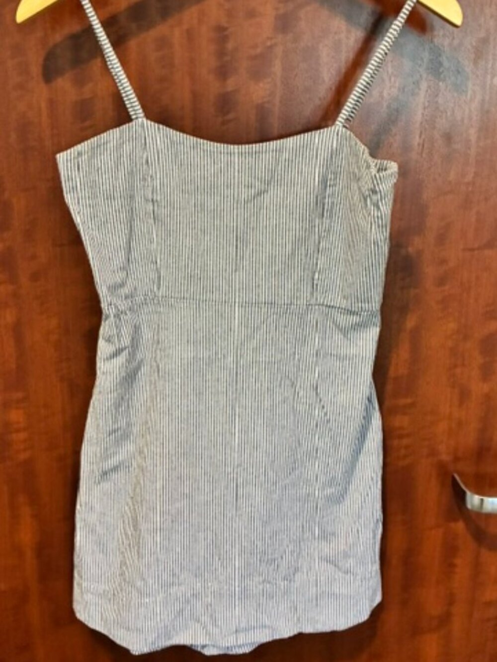 Brandy Melville Blue and White Cotton Pinstripe Stretchy Sundress - Like New